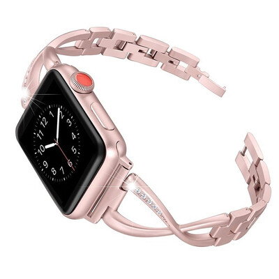 

Women Watch Band for Apple Watch Bands 38mm42mm40mm44mm Diamond Stainless Steel Strap for iwatch series 4 3 2 1 Bracelet
