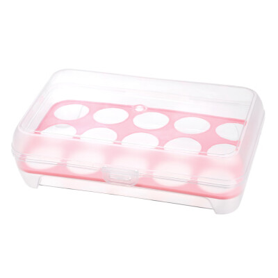 

15-Egg Tray Holder Kitchen Refrigerator Egg Storage Organizer Container with Lid--Transparent