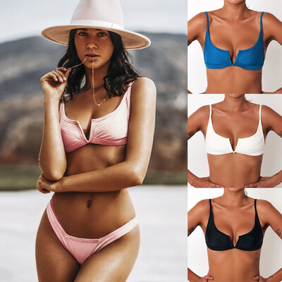 

Sexy Women Bikini Top V Front Swimsuit Top Backless Bralette Beach Swimwear Bathing Suit