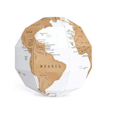 

Scratch Off World Travel Map Poster Copper Foil Wall Sticker Personalized Journal Log Small Size with Cylinder Packing