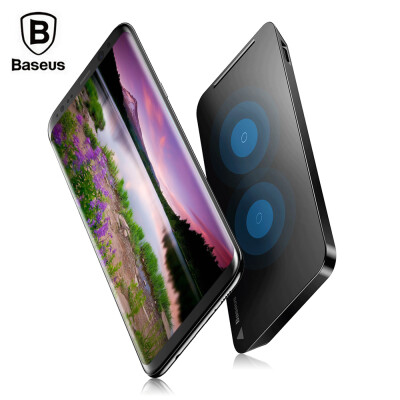 

Baseus WiC1 Multifunctional Qi Wireless Charging Pad Dual Coil Charger with Desktop Holder for iPhone X Samsung Galaxy S8 S8