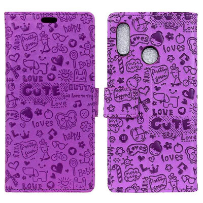 

MOONCASE BQ Aquaris C Little Witch Leather Case - Purple