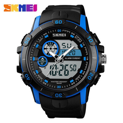 

SKMEI Mens Waterproof Sport Army Alarm Date Analog Digital Black Wrist Watch UK