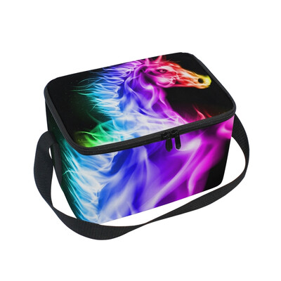 

Lunch Box Insulated Lunch Bag Large Cooler Colorful Flashing Unicorn Tote Bagfor Kids Men Women