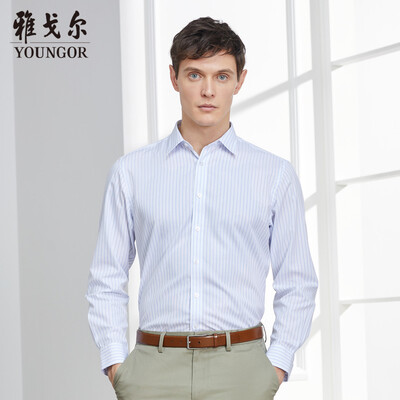 

Youngor shirt mens 2019 spring youth mens casual dress shirt YLDP10267HJA blue 41