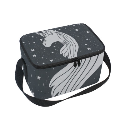 

ALAZA Lunch Box Insulated Lunch Bag Large Cooler Tote Bag Stars Unicorn for Men Women Girls Boys