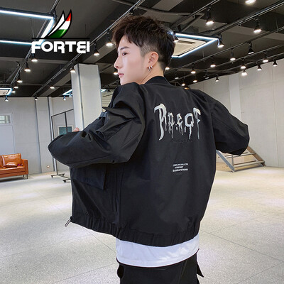 

Fu Yi FORTEI Jacket Men 2019 Spring New Casual Fashion Joker Hem Slim Jacket Men 9023 Black M