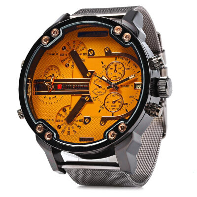 

JUBAOLI Double Movt Men Quartz Watch with Decorative Sub-dials Date Function