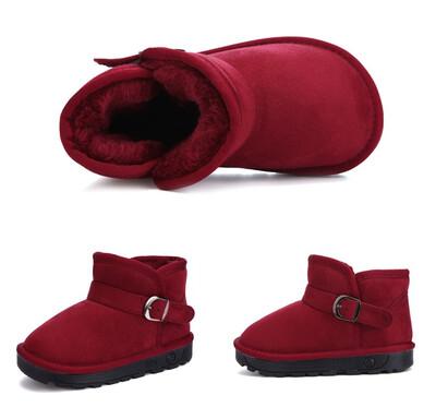 

chunchuntu 2018 Winter Children Fashion Warm Shoe Baby Boy Brand Snow Boot Girl Leather Suede Ankle Boot Toddler 168