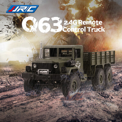 

JJRC Q63 116 RC Car Off-Road Military Truck 24G 6WD Car w Head Lights 500g Load RC Pickup Car Gift for Kids Adults