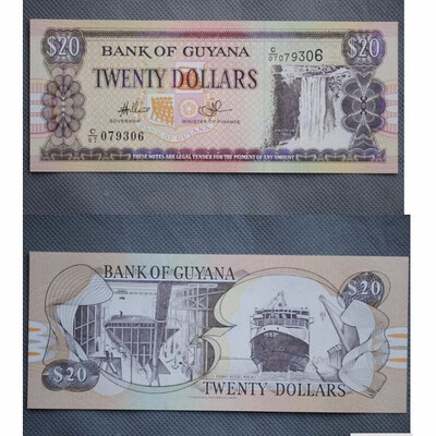

Kaieteur Falls Guyana Twenty Banknote Co-operative Republic of Guyana