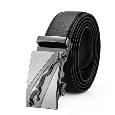 

Personality Male Business Style Belts With Automatic Wild Leopard Buckle
