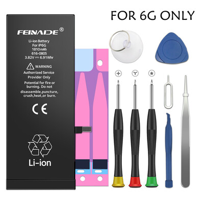 

FEINADE Replacement Battery iPhone 5G5S6G6P 6S6SP7G7P8G8PX Replacement Kit with Tools 0 Cycle Battery - 1 Years Warrant
