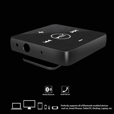

Wireless Bluetooth Audio Receiver Music Box Adapter with Microphone 35mm AUX Out Back Clip for Headphone Speaker Car Stereo Home