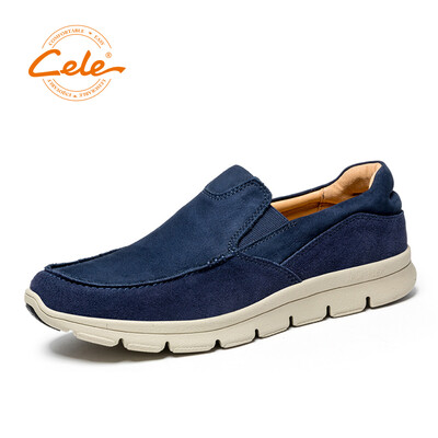 

Celebrity CELE first layer leather lazy one pedal wear-resistant non-slip thick bottom wild business casual shoes male treasure blue 41 yards M8C1S15901