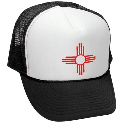 

The Goozler New Mexico Flag - zia Symbol State Flag - Adult Trucker Cap Hat