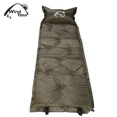 

WIND TOUR Waterproof Single Automatic Inflatable Picnic Mat Moisture-proof Pad with Pillow