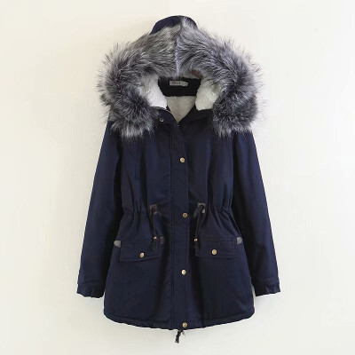

Cotton clothingwaist slim hooded thick womens long cotton jacket