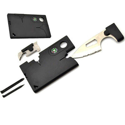 

10 in 1 Outdoor Camping Multi-function Survival Card Knife Combination Tool