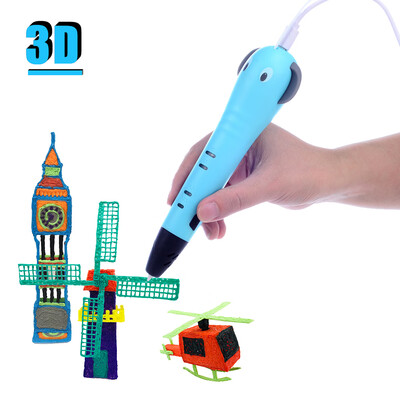 

Multifunctional Intelligent 3D Drawing Printing Printer Pen with PLA Filament Refills Cartoon Image Gifts for Kids Children DIY Cr