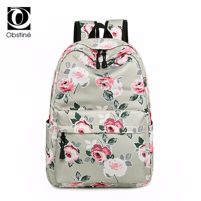 

Nylon Waterproof Backpack Women Large Capacity Ladies 15 Inch Laptop Backpacks Travel Bags for Girls Printing Back Pack Floral