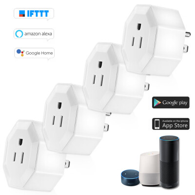 

4PCS Wireless WIFI Smart Plug US Outlet WI-FI Socket Charging Adapter Smart Home Power Plug Remote Control Via Phone App Smart Tim