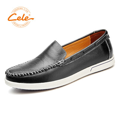 

Celebrity CELE mens business casual leather shoes suede leather set foot soft bottom hand stitching fashion casual black 44 yards M9A1B29901