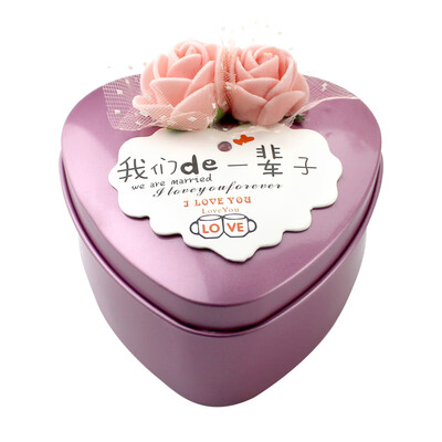 

AI-Gift wedding supplies tinplate heart shaped candy box wedding creative gift box we de to life pink 30 pack
