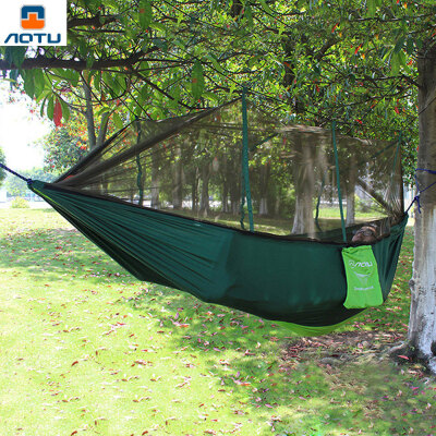 

Aotu 26 x 14M Camping Portable High Strength Parachute Fabric Hanging Bed Sleeping Hammock with Mosquito Net