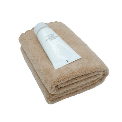

High quality solid color microfiber fabric coral velvet towel 35 75cm beach bath large thick absorbent towel gift