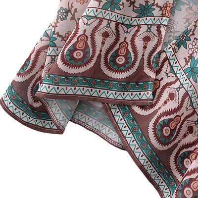 

Vintage Women Chiffon Kimono Cardigan Floral Print Boho Loose Outerwear Beachwear Bikini Cover Up Green