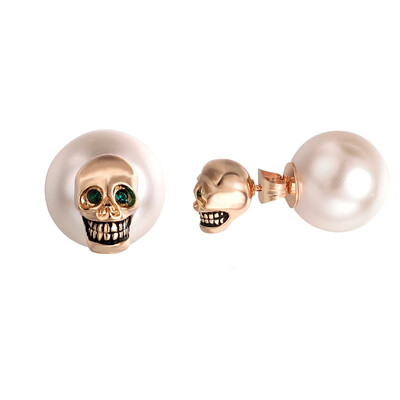 

Yoursfs Rock Punk Skull Crystal black Stud Earrings For Women Men Earrings Jewelry
