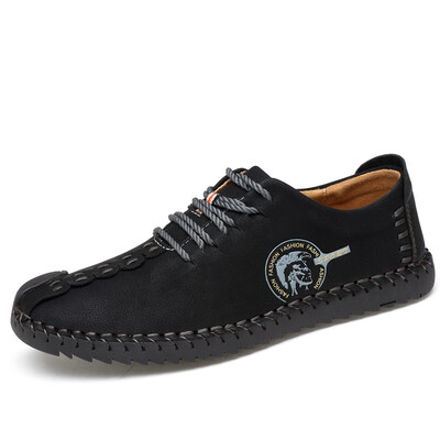 

Mens Casual Shoes Fashion Leather Shoes Men Out door Breathable Sneakers For Men Lace Up Shoes Yellow Khaki Black Size 38-44