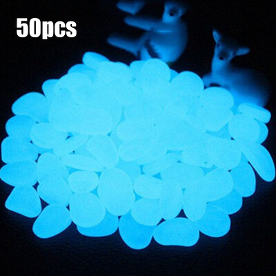 

50pcs Glow in the Dark Garden Pebbles for Walkways Aquarium Decor Plants Luminous Stones
