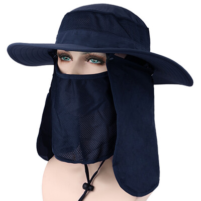 

Outdoor 360° Sun Protection Camping Fishing Hat Wide Brim Sun Cap with Removable Neck Face Flap Cover Cap for Men&Women