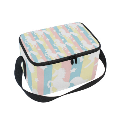 

ALAZA Lunch Box Insulated Lunch Bag Large Cooler Tote Bag Rainbow Unicorns for Men Women Girls Boys