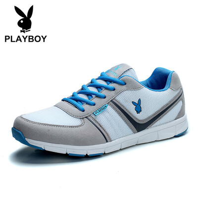 

Playboy PLAYBOY fashion wild mesh sports shoes mens lightweight breathable DA51036 white light gray 39