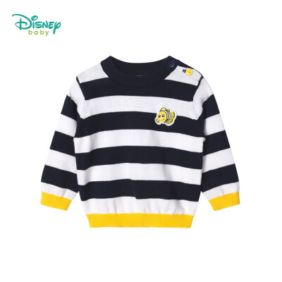 

Disney Boys Spring New Tops Handsome Fashion Striped Cotton Turtleneck Shoulder Open Long Sleeve Sweater 191S1106 Navy 12 months height 80cm