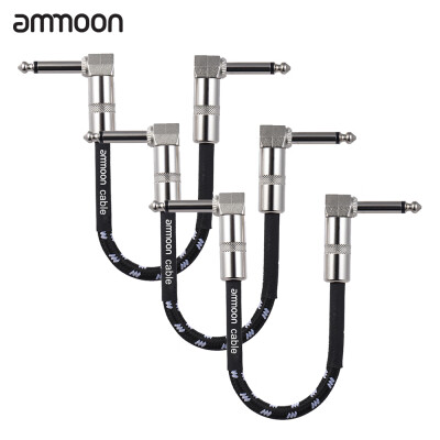 

ammoon 6-Pack Guitar Effect Pedal Instrument Patch Cable 15cm 05ft Long with 14 Inch 635mm Silver Right Angle Plug Black Whi