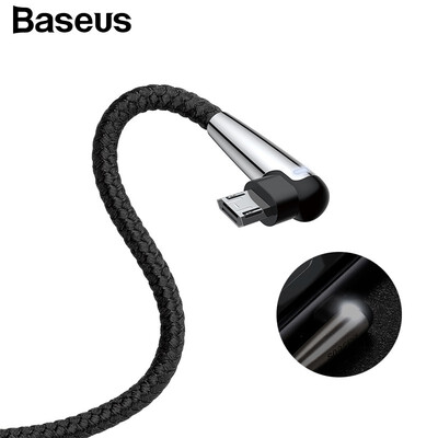 

Baseus Micro USB Cable Reversible Charging&Data transfer for Mobile Phone Elbow Little LED Light Games Data Cable