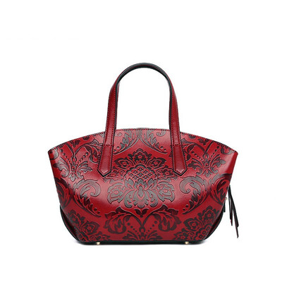 

SUWERER women genuine leather bags 2019 New fashion Embossing Flowers bag cowhide luxury handbags women bags designer Exquisite