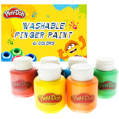 

Play-Doh 6 colors washable finger paint childrens painting coloring pigment