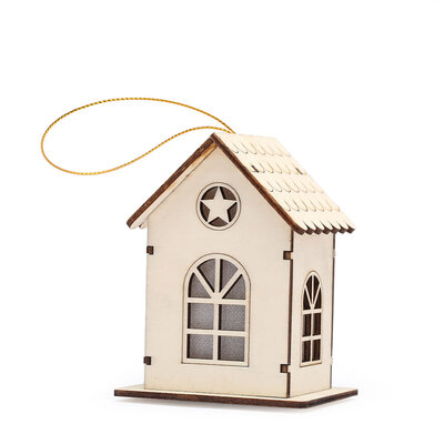

Christmas Decorative LED Light Hanging Wood Chalet Hotel Bar Cafe House Christmas Tree Decoration Festival Xmas Ornaments