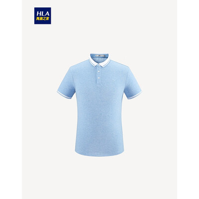 

HLA Haishu House Short Sleeve POLO Male 2019 Summer New Beads Color Cotton Comfortable Breathable Pullover HNTPD2R083A Light Blue 83 17592A 50