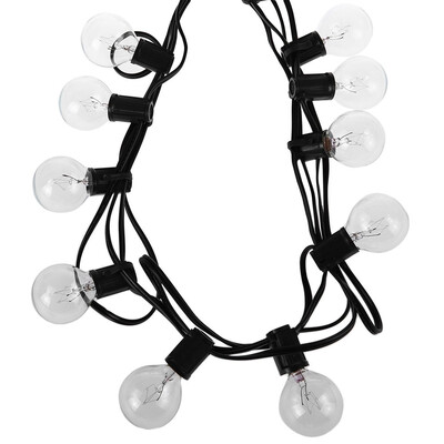 

E12 G40 String Lights with 25 Globe Bulbs Backyard Patio Lighting