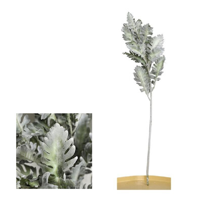 

European large silver leaf emerald flower dusty miller wedding background wall plant fake flower decoration purple