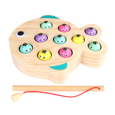 

Catch & Count Wooden Fishing Game Toys With Magnetic Rods Funny Educational Toys