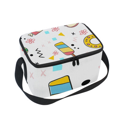 

ALAZA Insulated Lunch Box Apply Candy Lunch Bag for Men Women Portable Tote Bag Cooler Bag