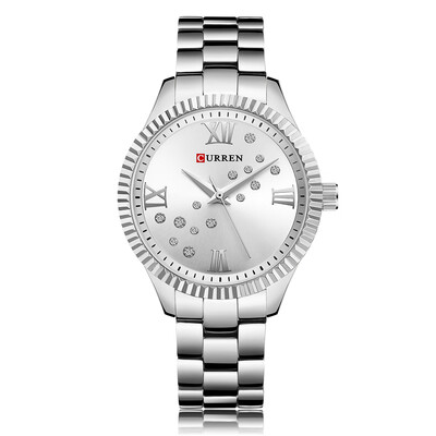

CURREN 9009 Women Watch Quartz Movement Crystal Wrist Watch Simple Causal Gift for Women