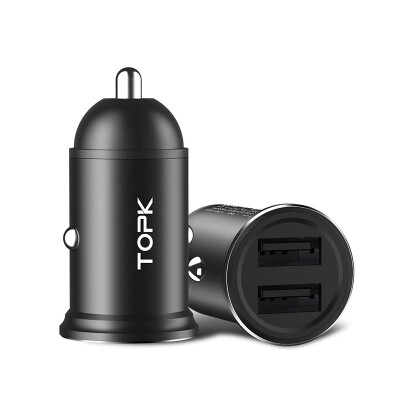 

TOPK Mini USB Car Charger For iPhone Xiaomi Mobile Phone Tablet 31A Fast Charging Dual USB Car-Charger Adapter in Car